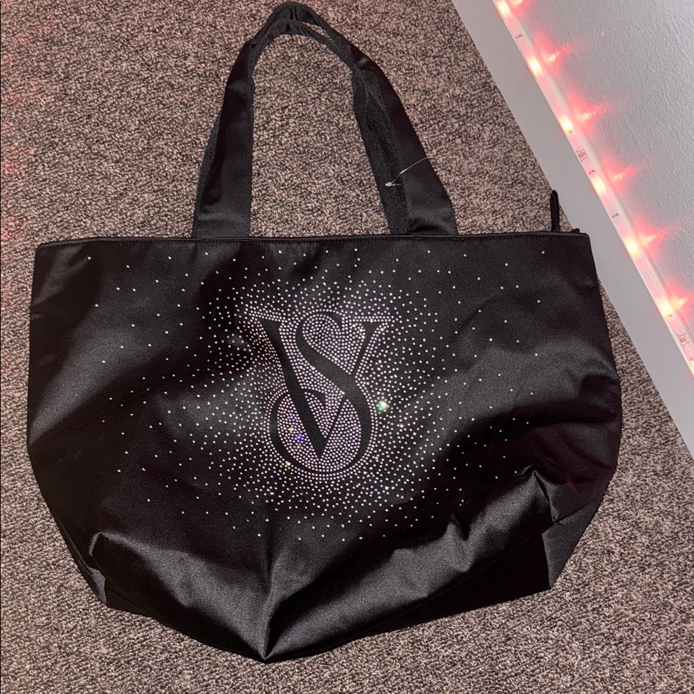 Victoria's Secret Black and Silver Tote
